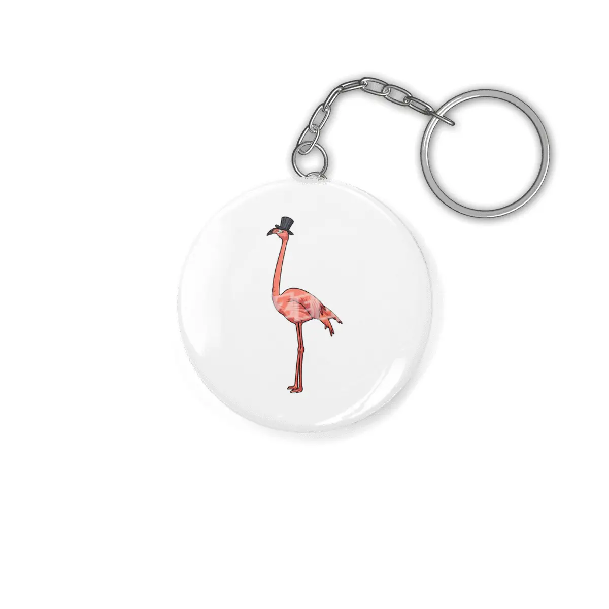 Flamingo with Hat Anahtarlık