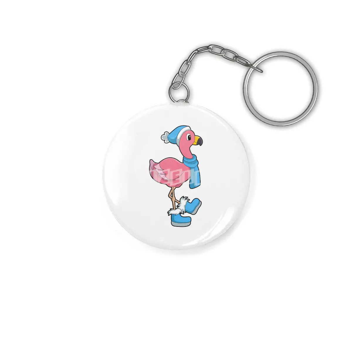 Flamingo with Scarf & Hat Anahtarlık