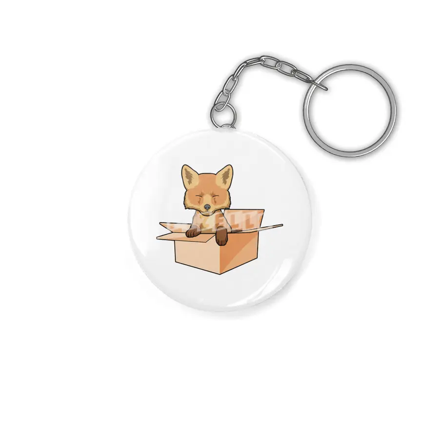 Fox as Baby in Box Anahtarlık