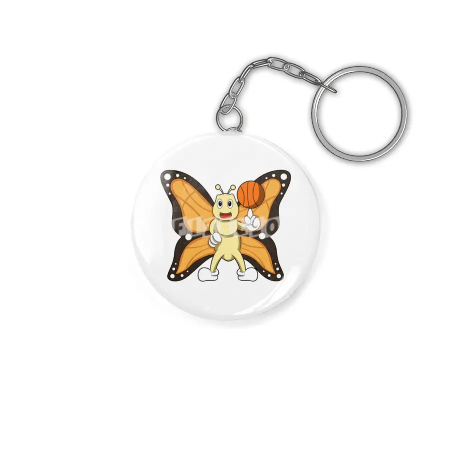 Butterfly as Sports with Basketball Anahtarlık