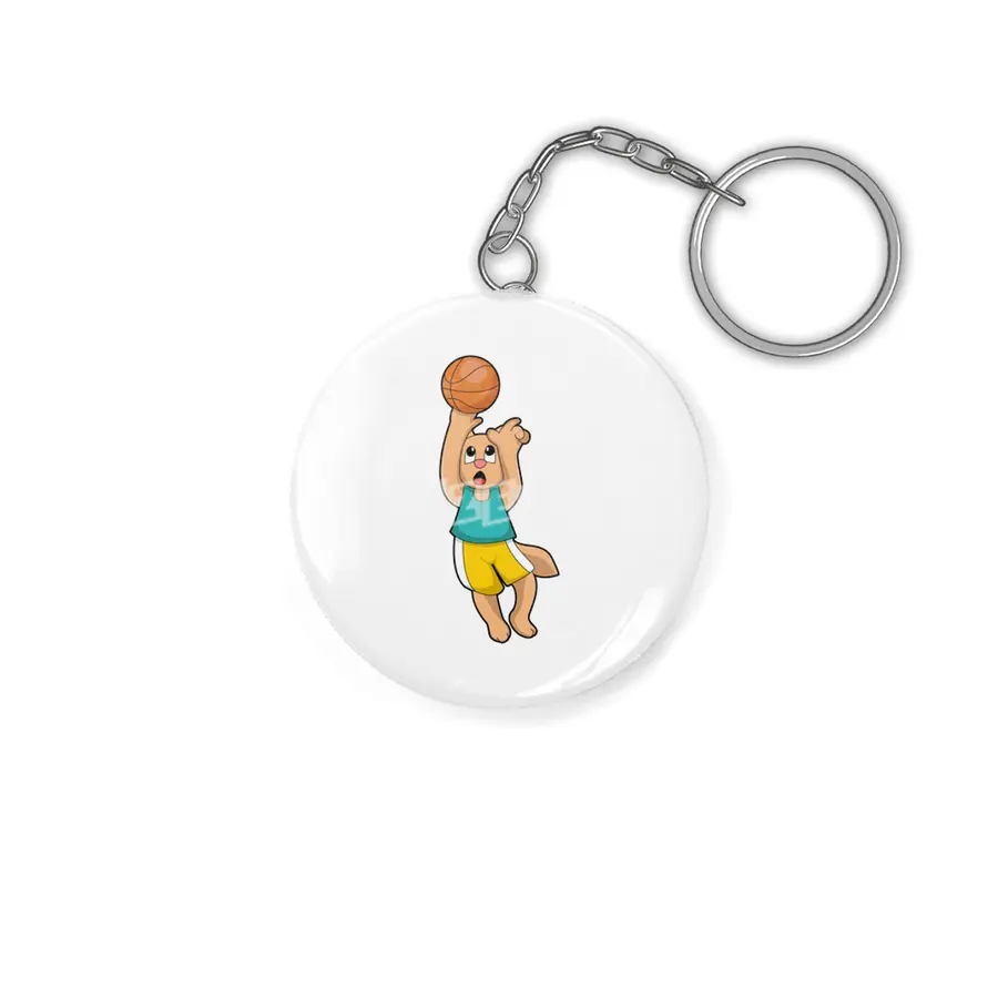 Cat at Basketball Sports Anahtarlık