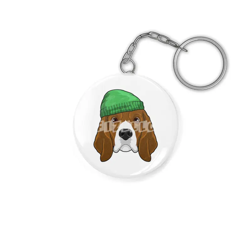 Dog with Beanie Anahtarlık