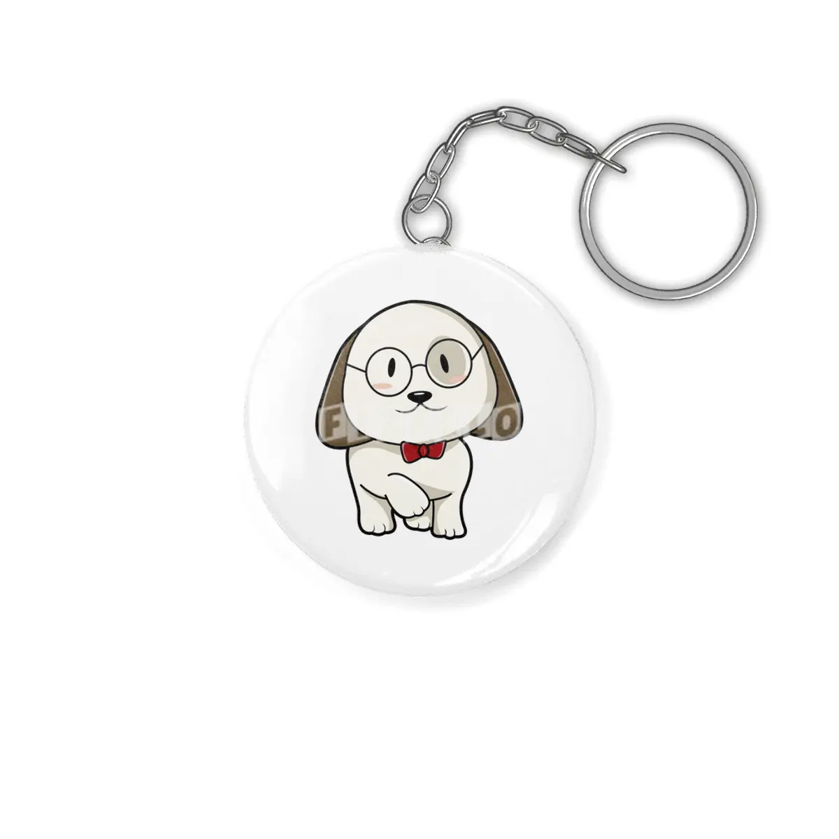 Dog with Tie & Glasses Anahtarlık