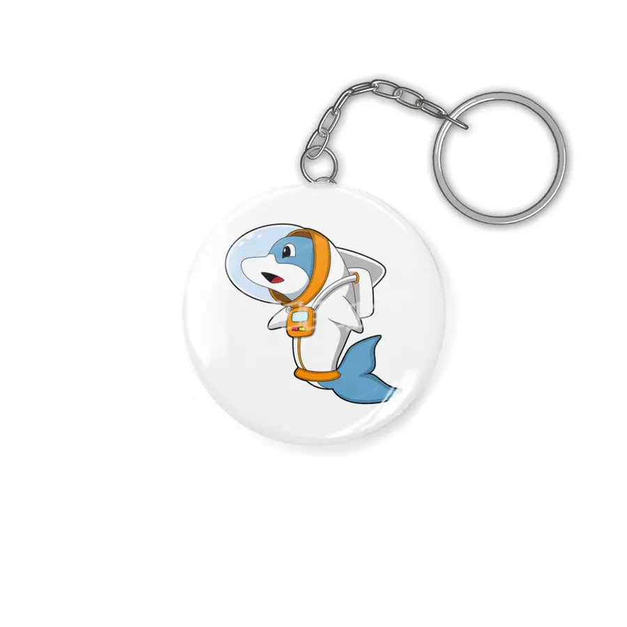 Dolphin as Astronaut with Costume Anahtarlık