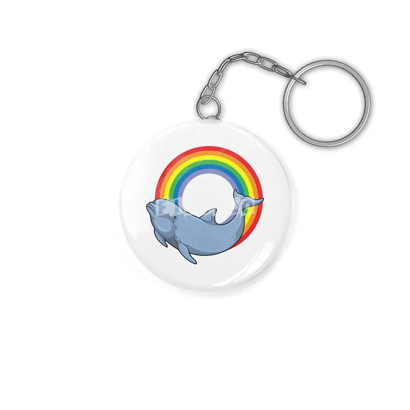 Dolphin with Rainbow Anahtarlık