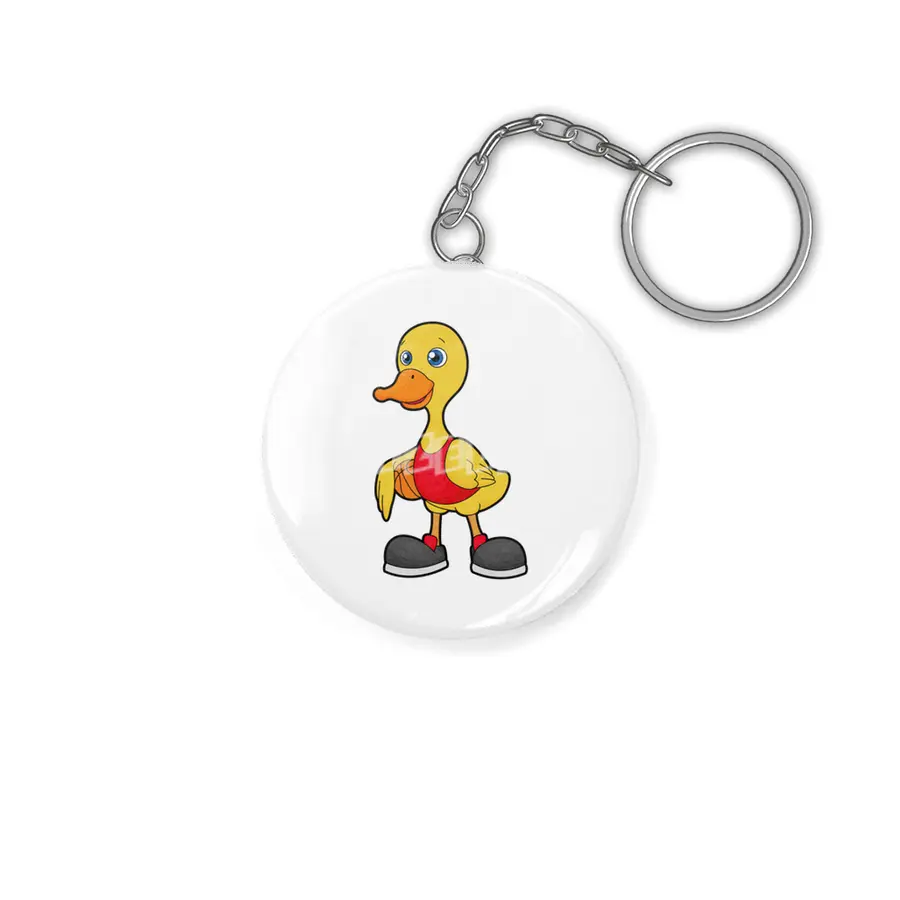 Duck as Basketball player with Basketball Anahtarlık