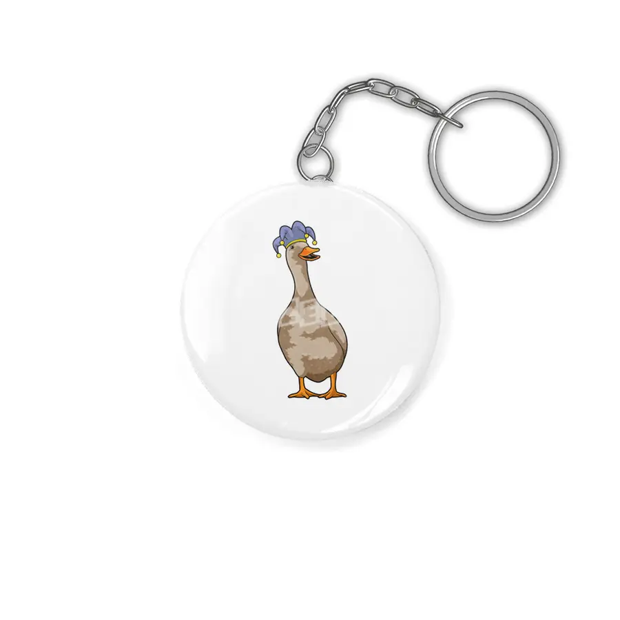 Duck as Jester in Middle age Anahtarlık