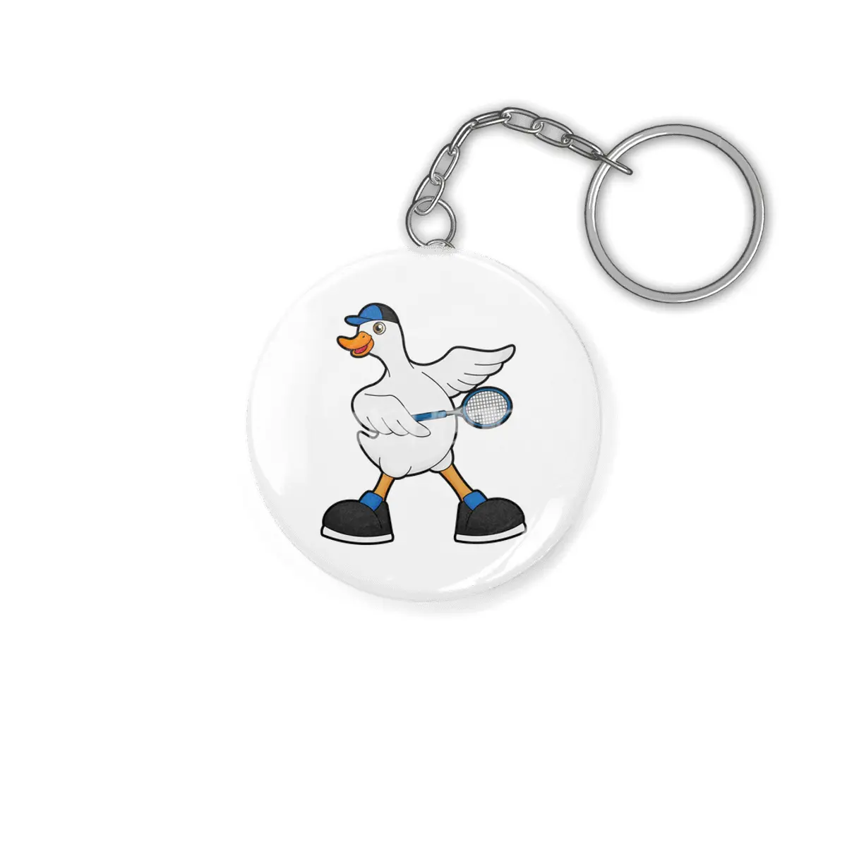 Duck at Tennis with Tennis racket & Cap Anahtarlık