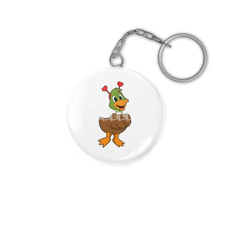Duck with Heart Headband Anahtarlık
