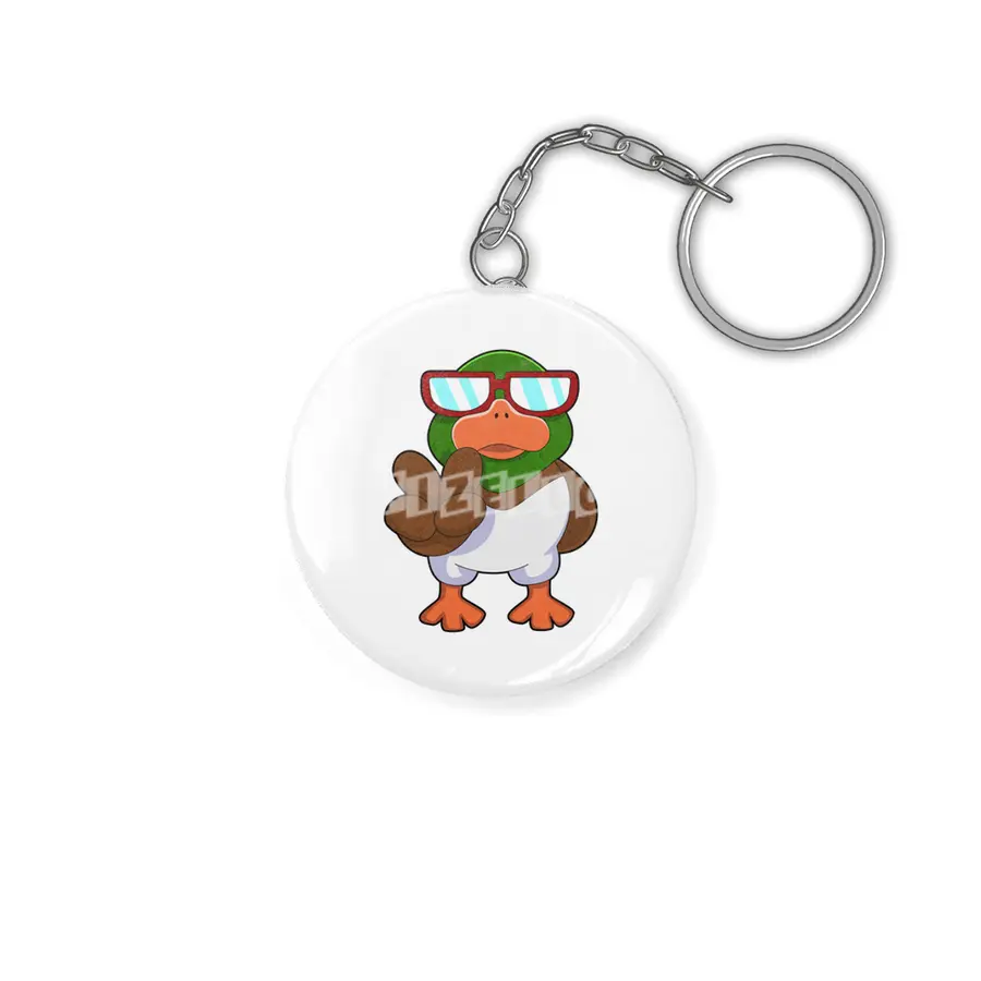 Duck with Sunglasses Anahtarlık