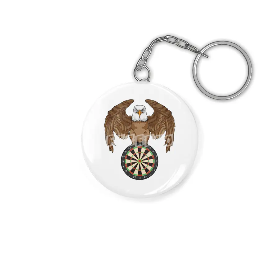 Eagle at Darts with Dartboard Anahtarlık