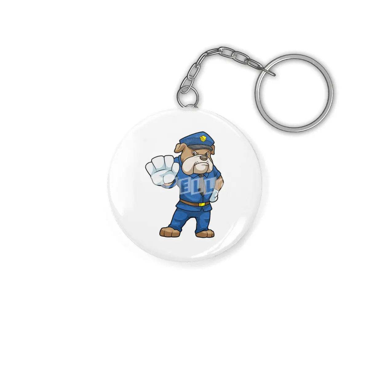 Dog as Police officer with Police uniform Anahtarlık