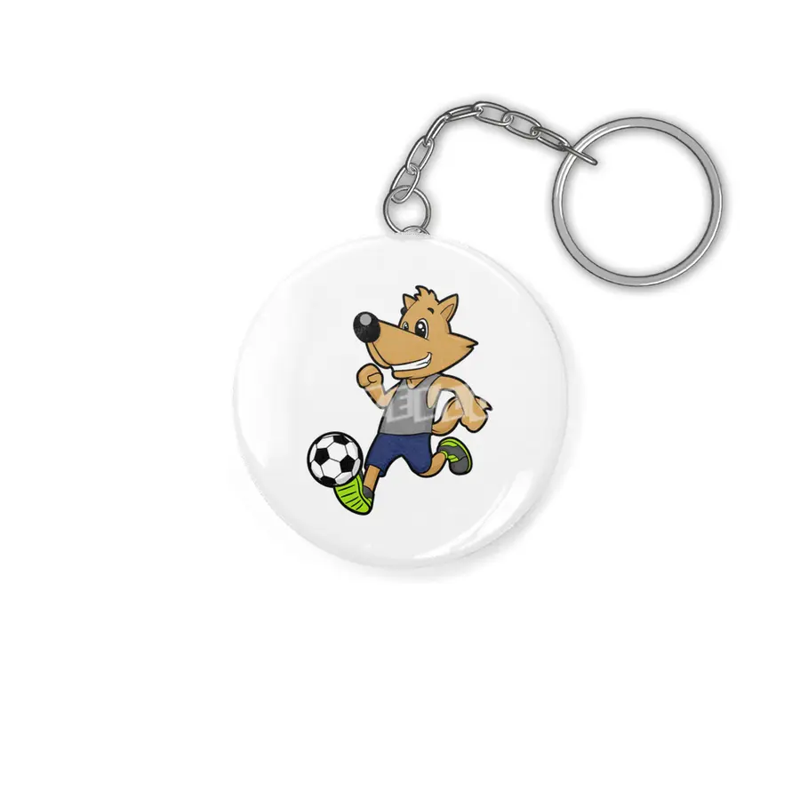 Dog as Soccer player at Soccer Anahtarlık