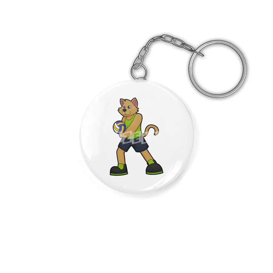 Dog as Volleyball player with Volleyball Anahtarlık