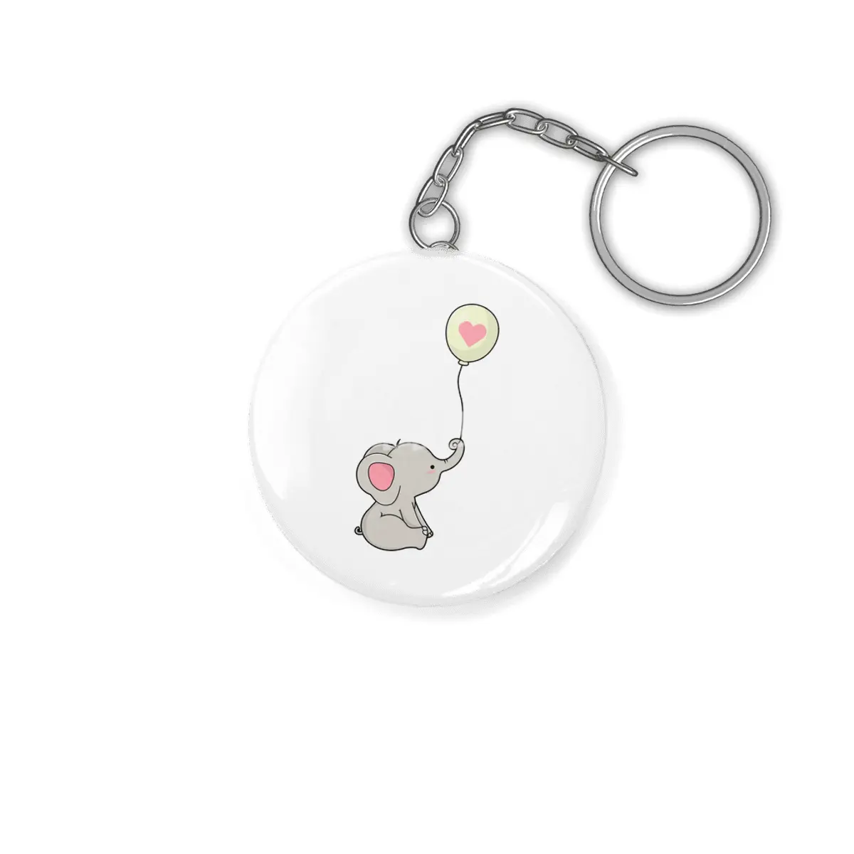 Elephant & Balloon with Heart Anahtarlık
