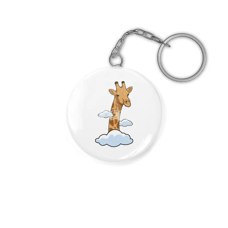 Giraffe with Clouds Anahtarlık