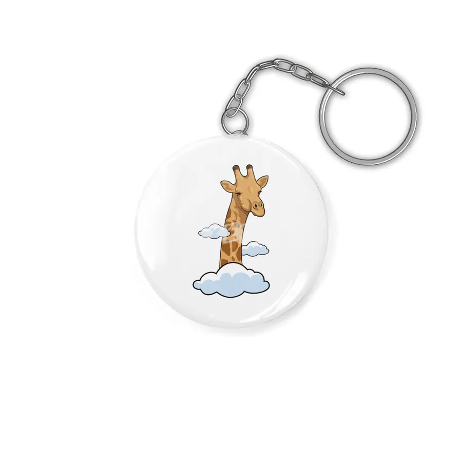 Giraffe with Clouds Anahtarlık