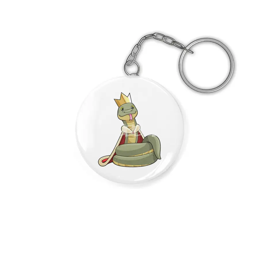 Snake as King with Crown Anahtarlık