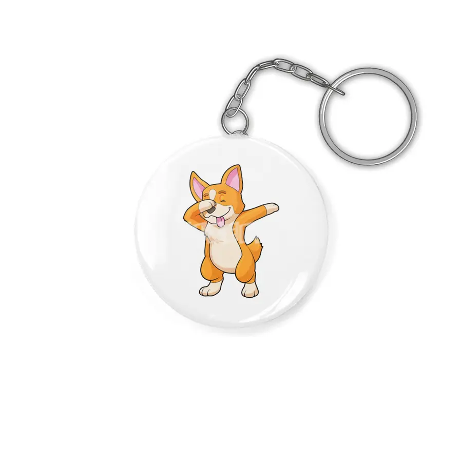 Welsh Corgi at Hip Hop Dance Dab Anahtarlık