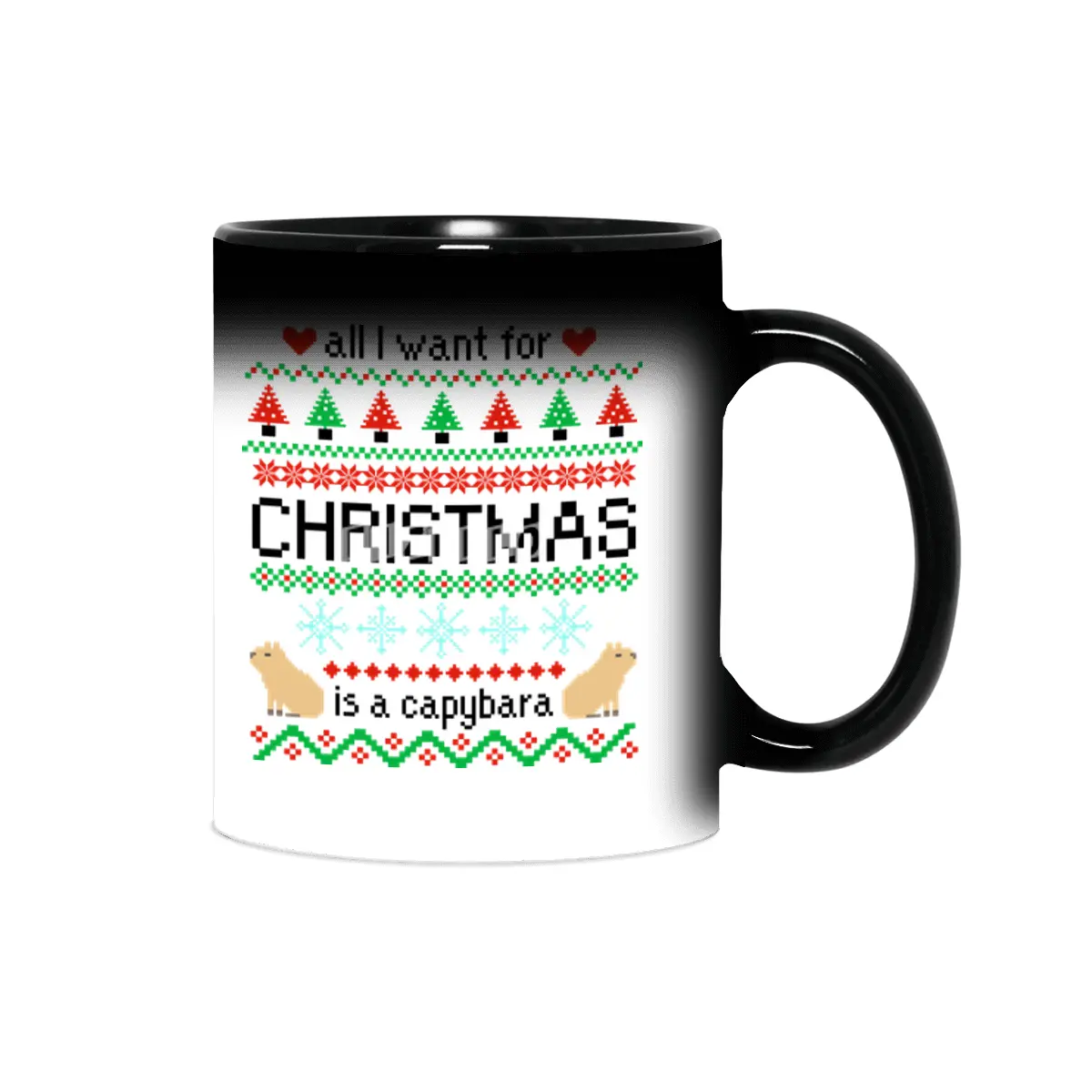 All I Want for Christmas is a Capybara Ugly Sweater Sihirli Kupa