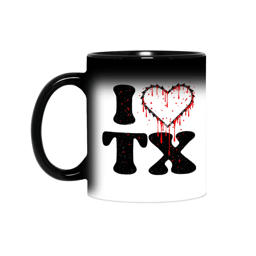 I love tx chainsaw heart Sihirli Kupa