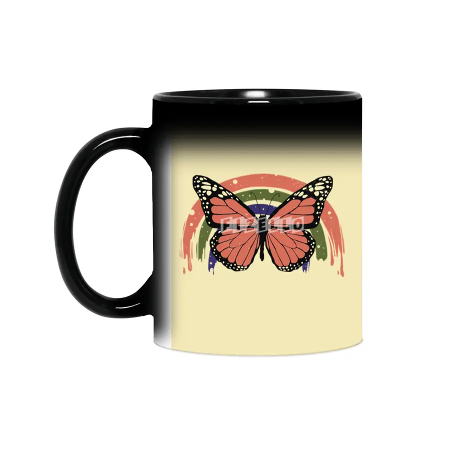Butterfly Rainbow Drip Sihirli Kupa