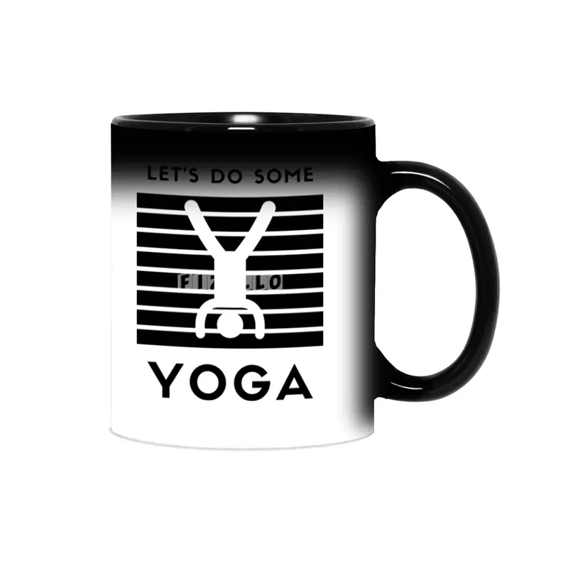let’s do some yoga (black print) Sihirli Kupa
