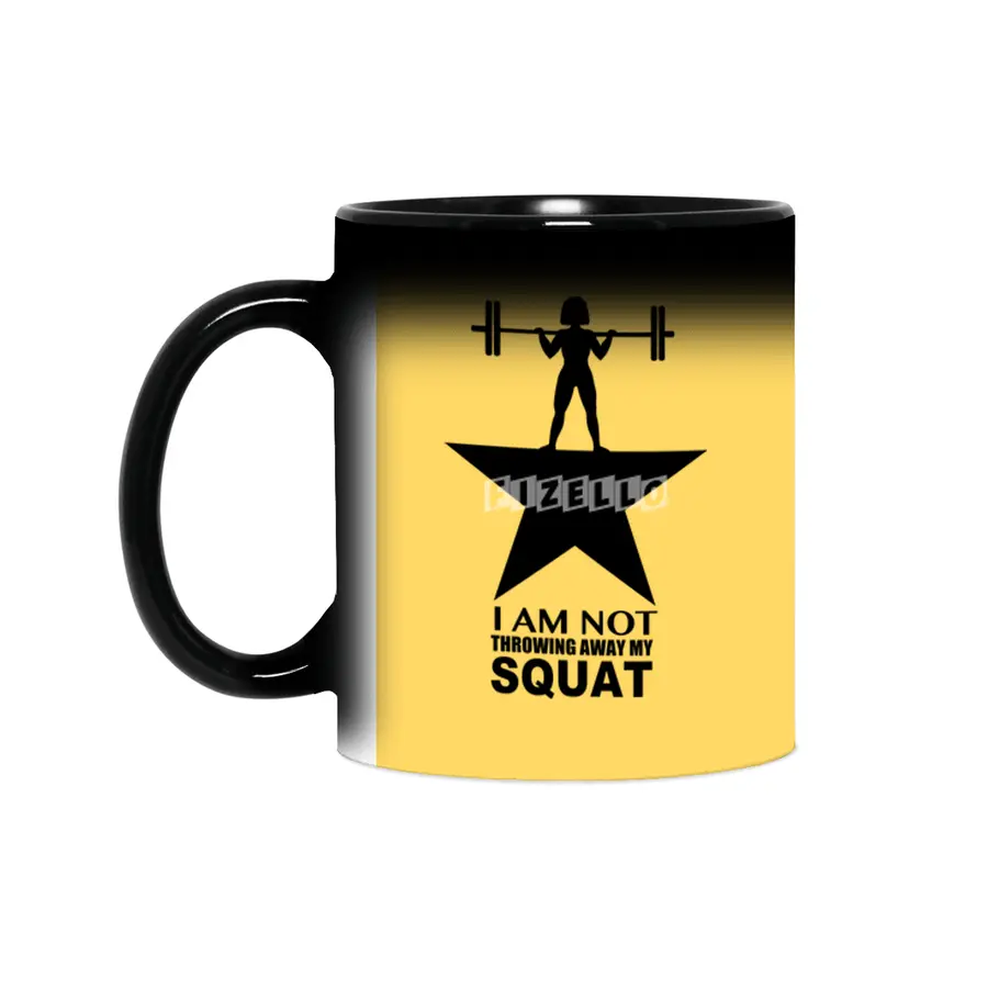 My Squat: Curly Hair (Dark Print) Sihirli Kupa