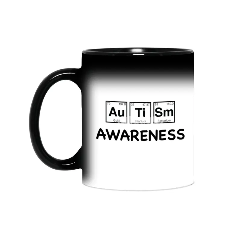 Autism Awareness Light Periodic Table Elements Theme for Teachers, Students and Parents Sihirli Kupa