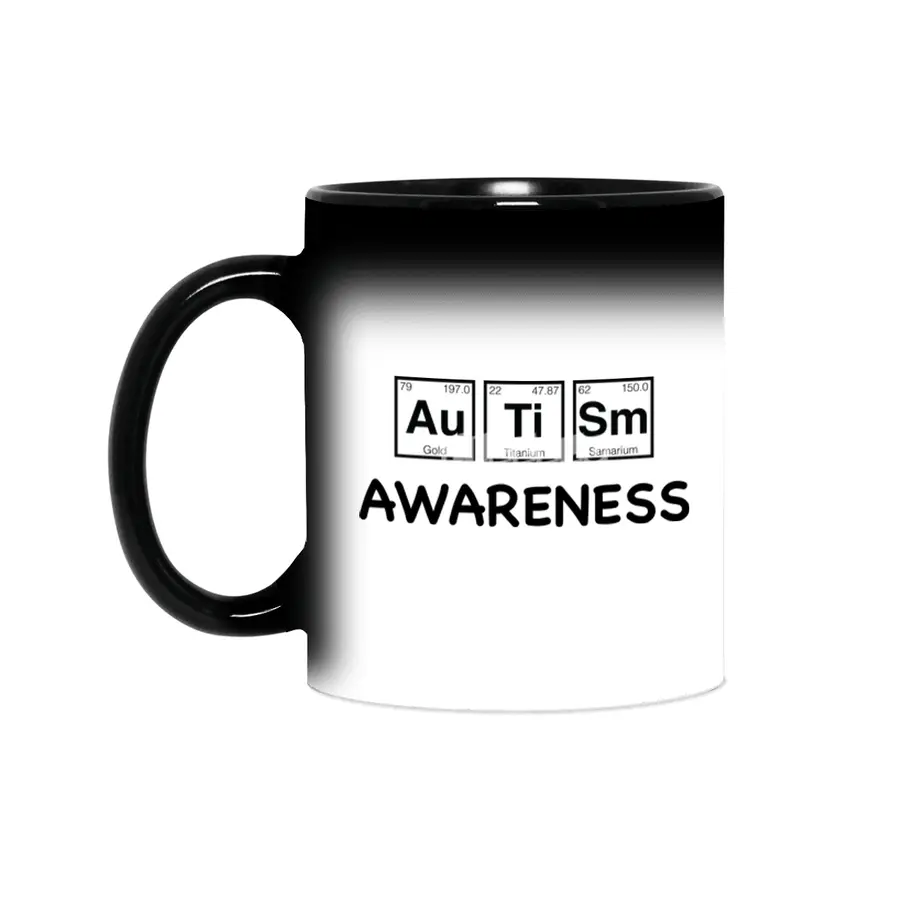 Autism Awareness Light Periodic Table Elements Theme for Teachers, Students and Parents Sihirli Kupa