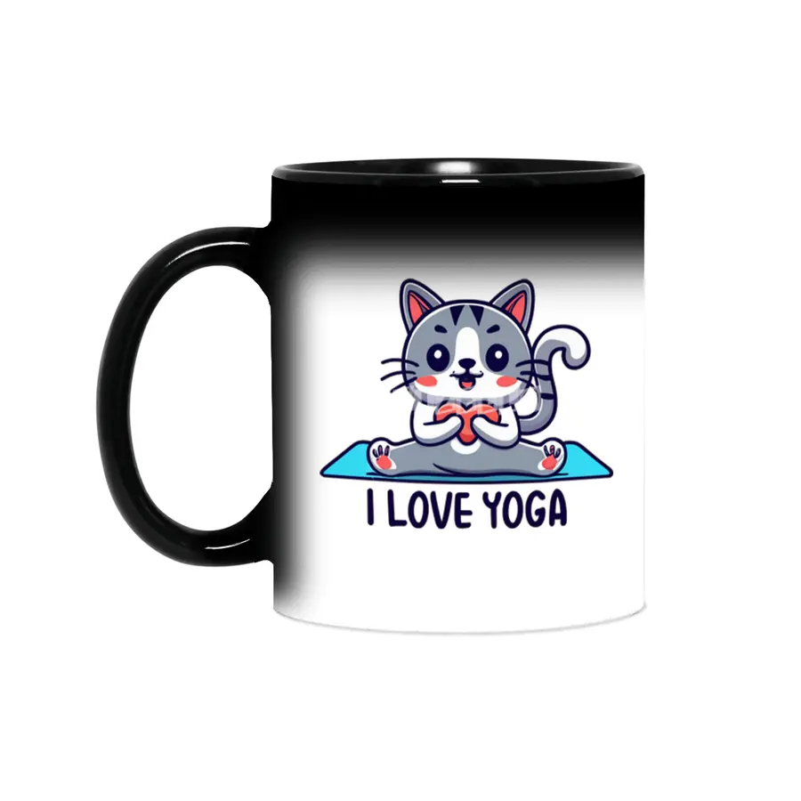 I love yoga cat Sihirli Kupa