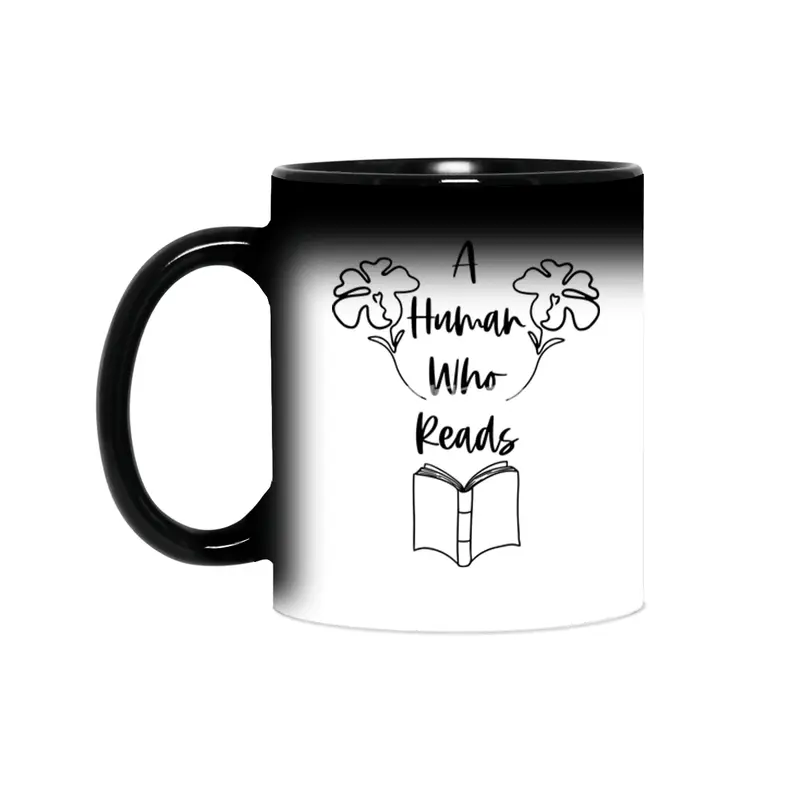 A Human Who Reads - Black - Reader Sayings Book Quotes Sihirli Kupa