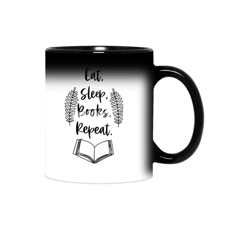 Eat Sleep Books Repeat - Book Reader Quotes Sihirli Kupa