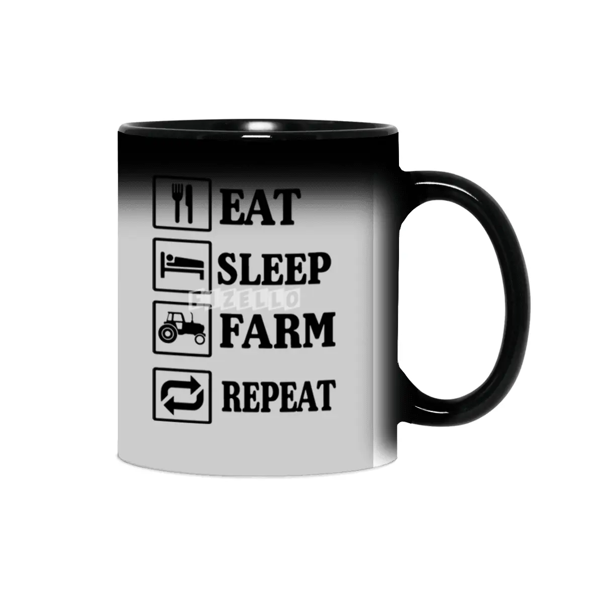Eat Sleep Farm Repeat Logo Sihirli Kupa