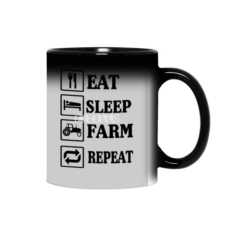 Eat Sleep Farm Repeat Logo Sihirli Kupa