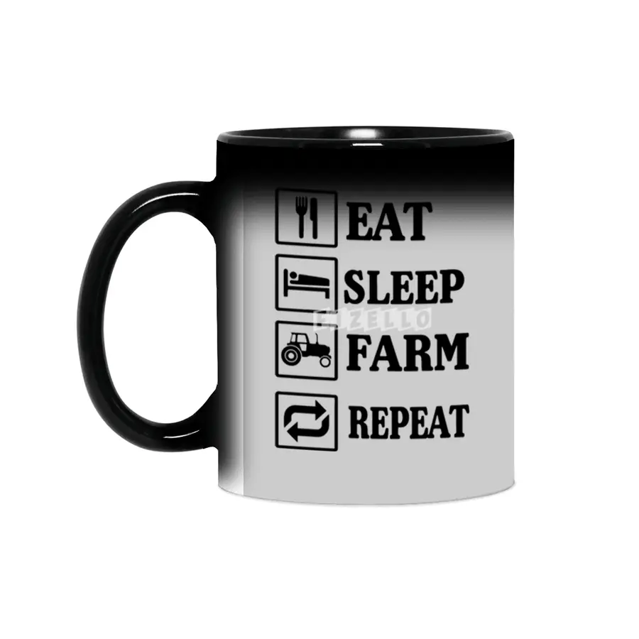 Eat Sleep Farm Repeat Logo Sihirli Kupa