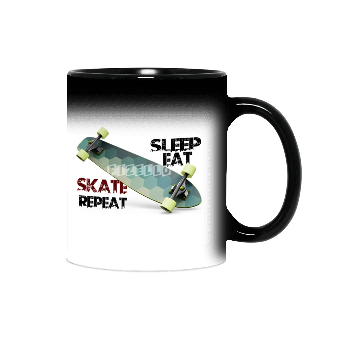 eat sleep skate repeat,skateboard T-shirt Sihirli Kupa