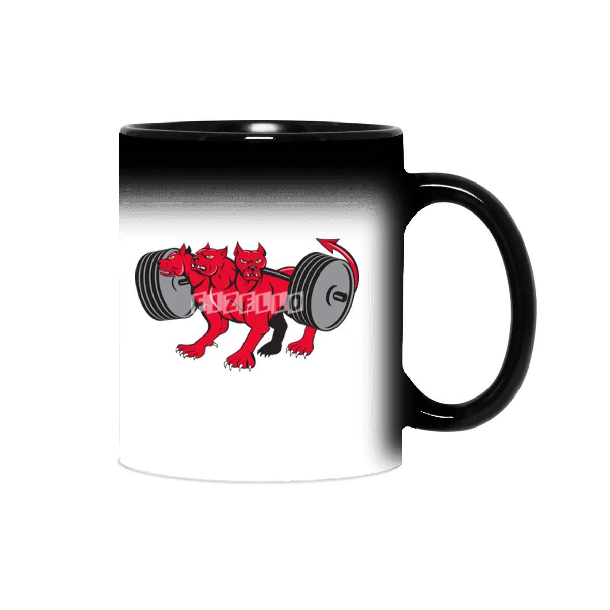 Cerberus Multi-headed Dog Hellhound Powerlifting Barbell Cartoon Sihirli Kupa