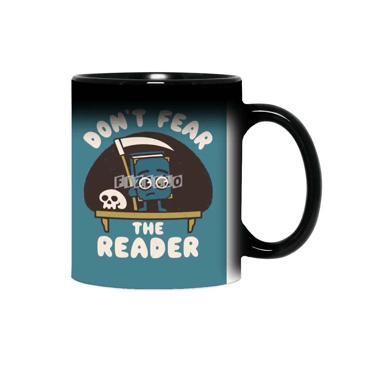 Don't Fear the Reader Kawaii Style Book Cartoon Sihirli Kupa