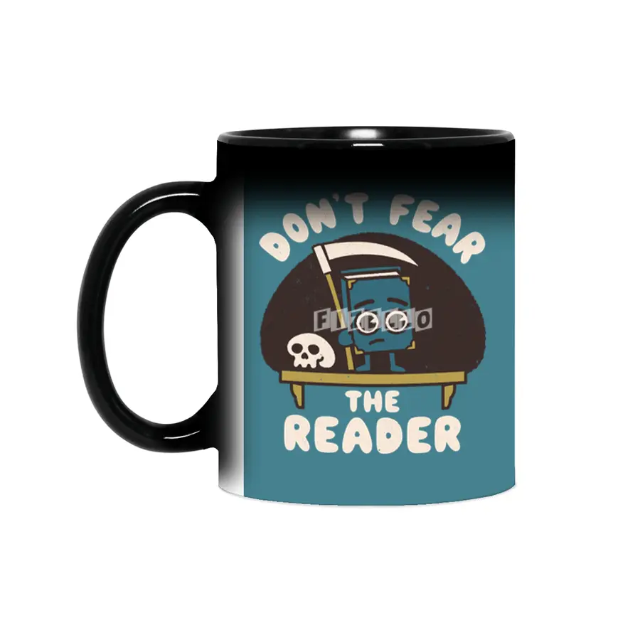 Don't Fear the Reader Kawaii Style Book Cartoon Sihirli Kupa