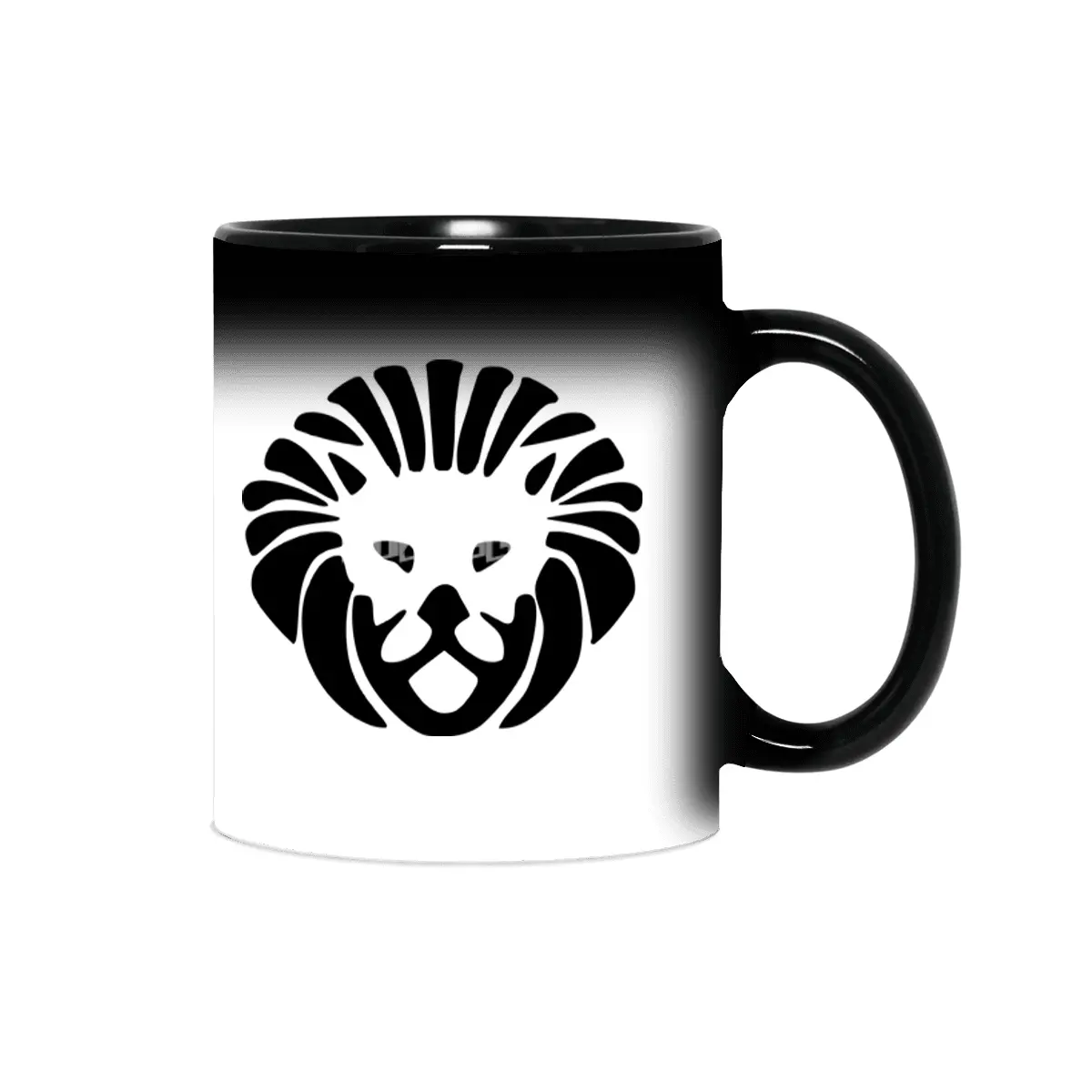 Black Lion Face Logo Sihirli Kupa