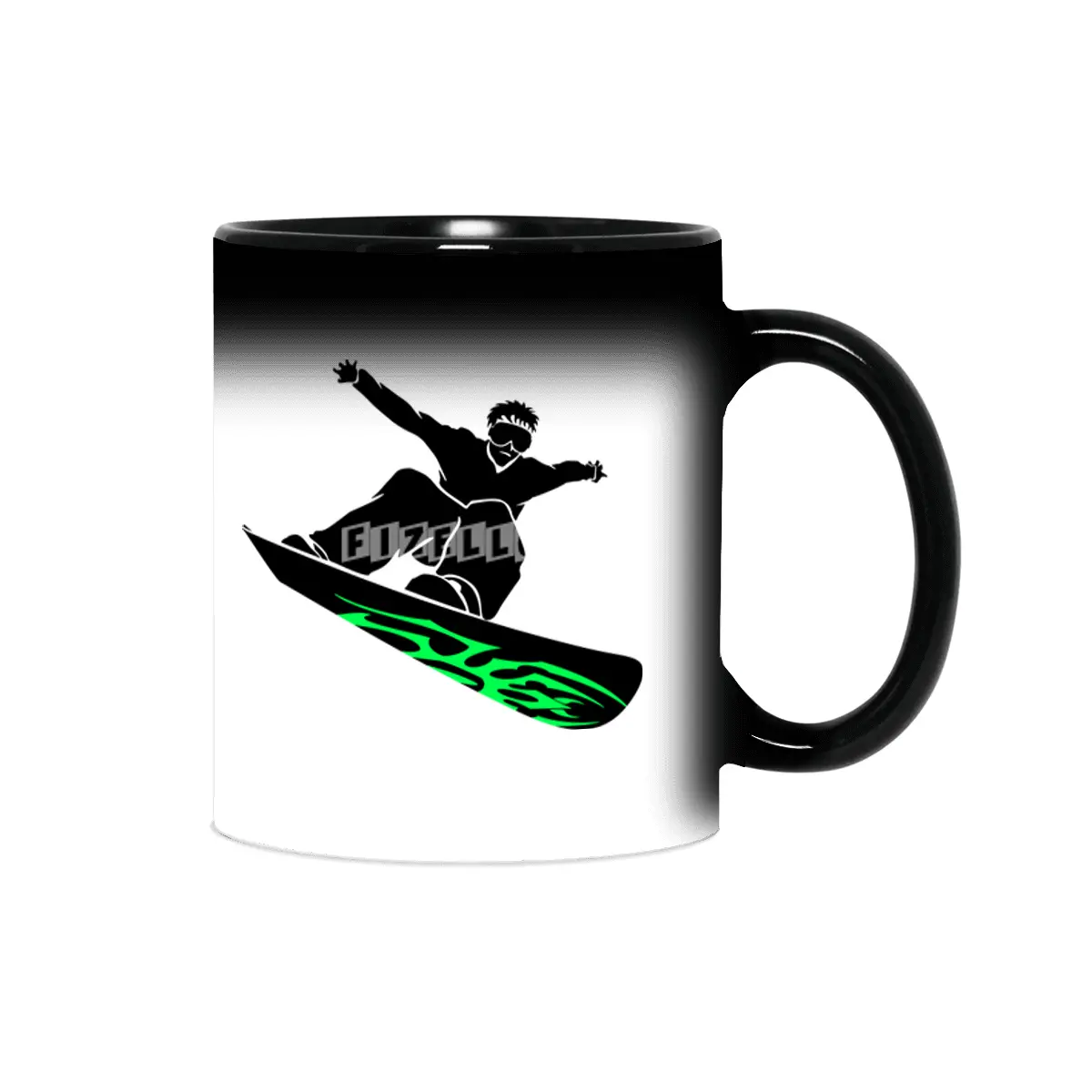 Cool Snowboarder Silhouette Sihirli Kupa
