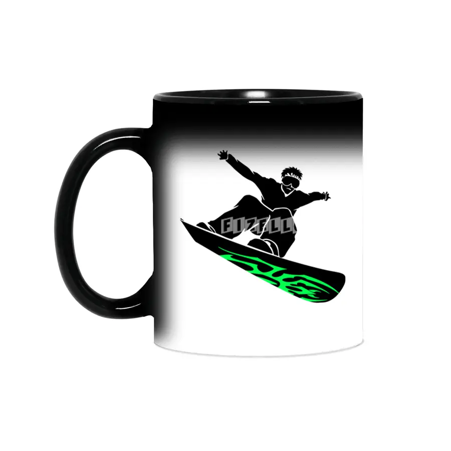 Cool Snowboarder Silhouette Sihirli Kupa