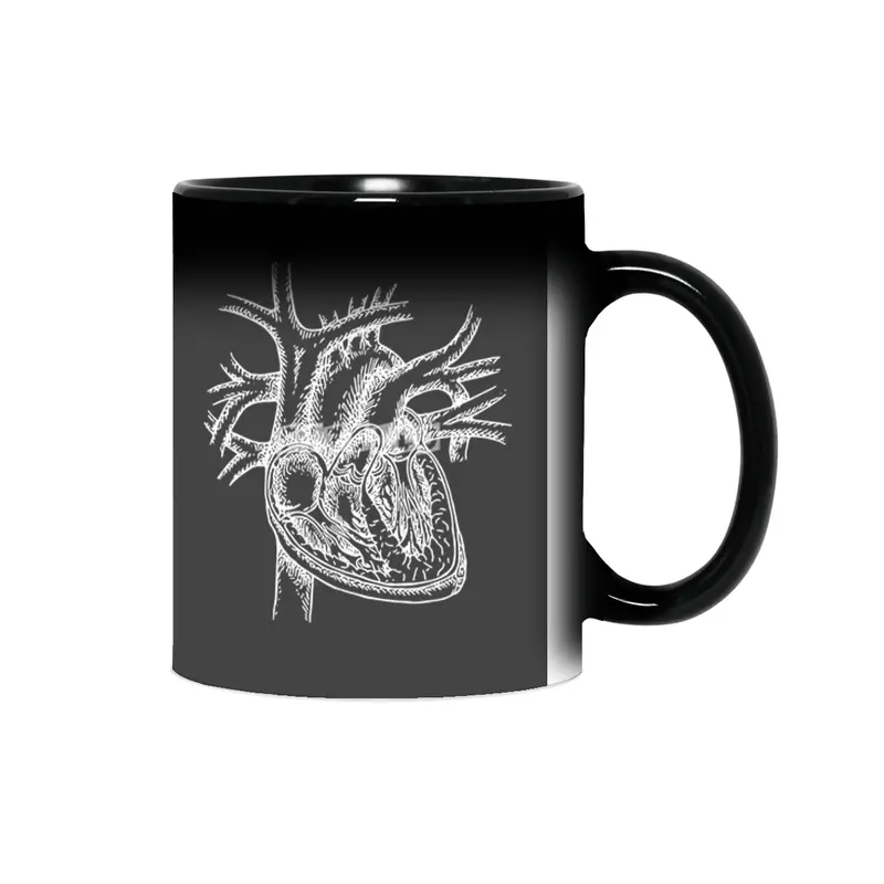 The Dissected Heart Sketch (White) Sihirli Kupa