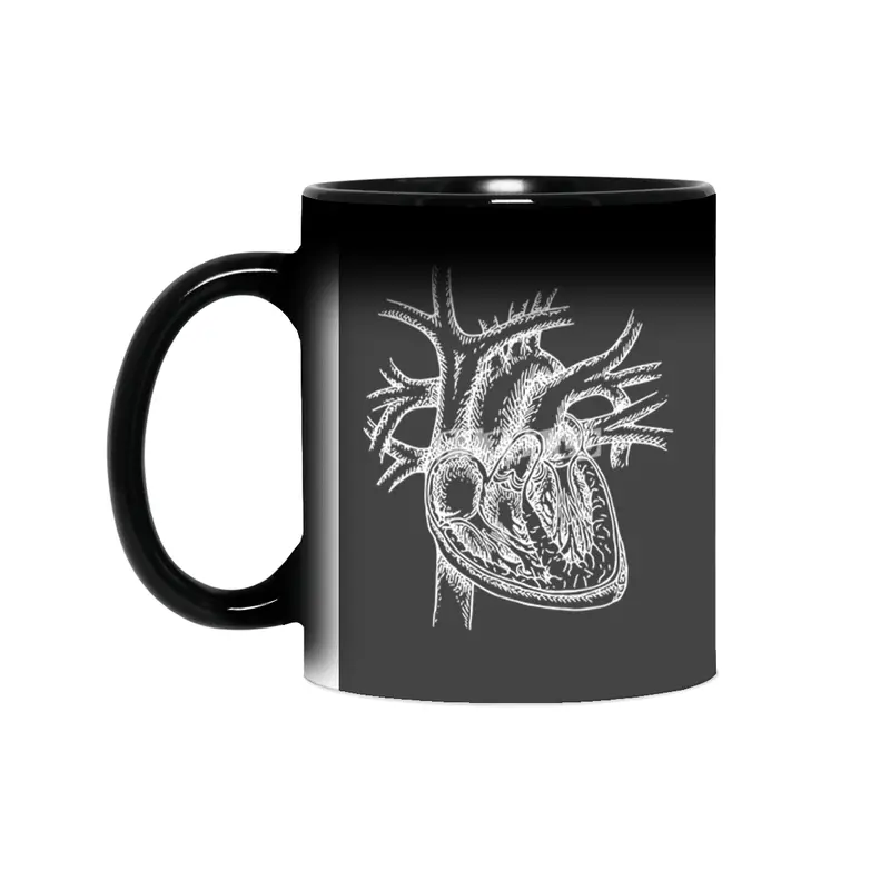 The Dissected Heart Sketch (White) Sihirli Kupa
