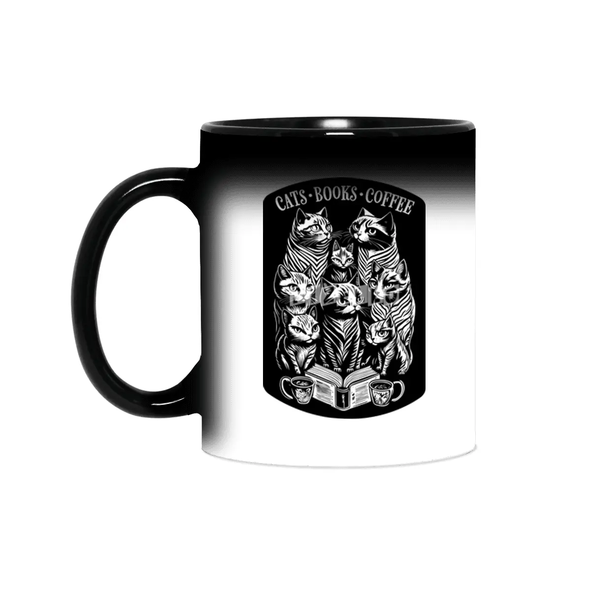 Cats Books Coffee Funny Bookish Cat Lover Sihirli Kupa