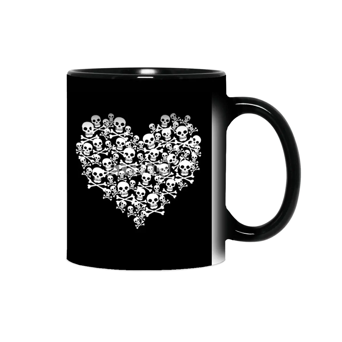 Gothic Skull Heart T-shirt Sihirli Kupa