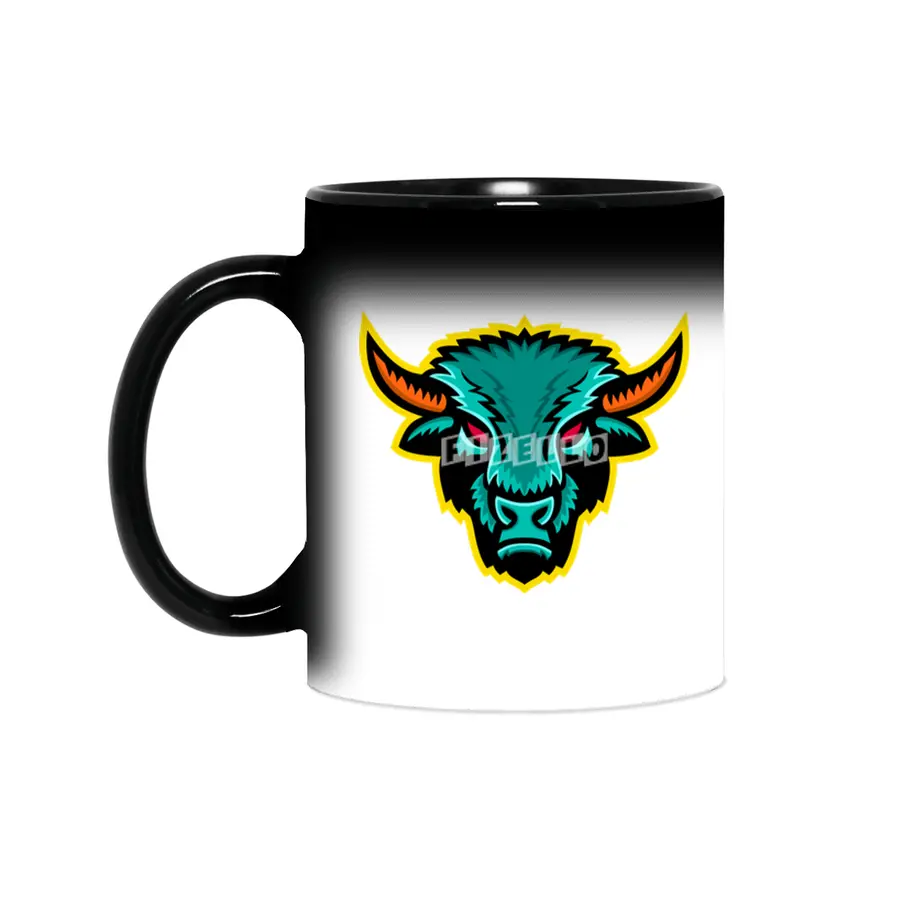 American Bison Head Sports Mascot Sihirli Kupa