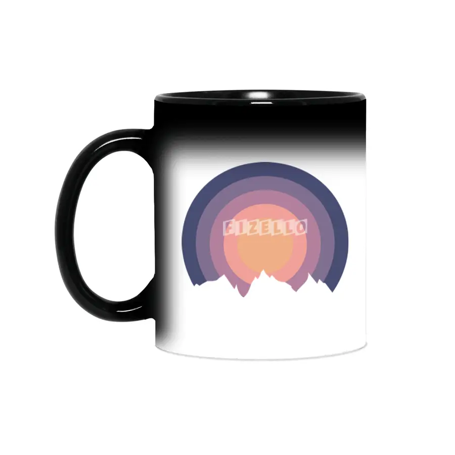 Pastel Mountain Silhouette Minimalism Sunset Outdoor Design Sihirli Kupa
