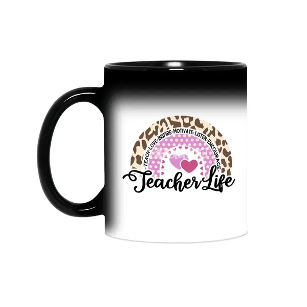 Leopard Rainbow Teacher Life | Cute Teacher Sihirli Kupa